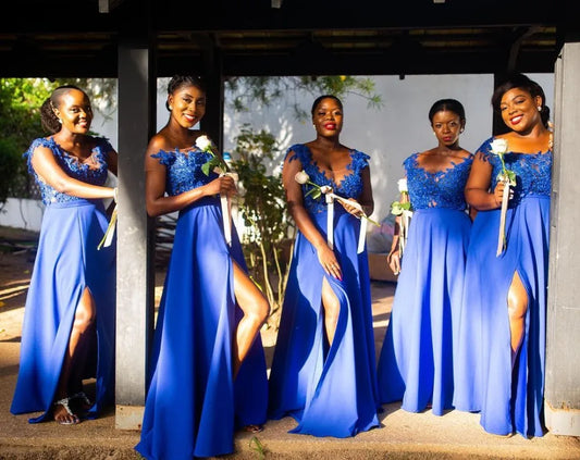 Royal Blue Lace Bridesmaid Dresses