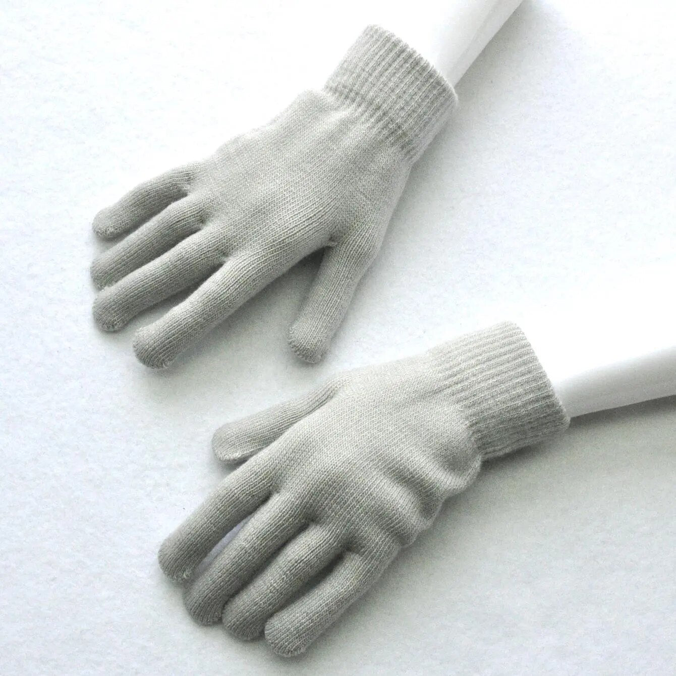 Winter Knitted Plush Gloves Full Finger Mittens Cycling Gloves
