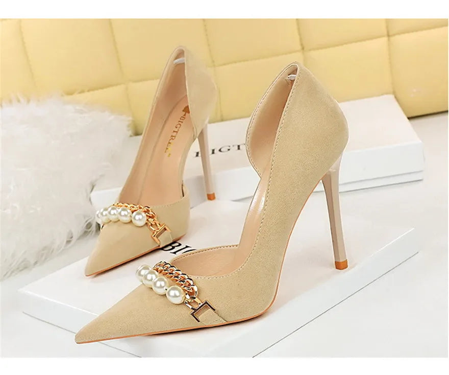 New Fashion Pearl Chain Office Women Pumps