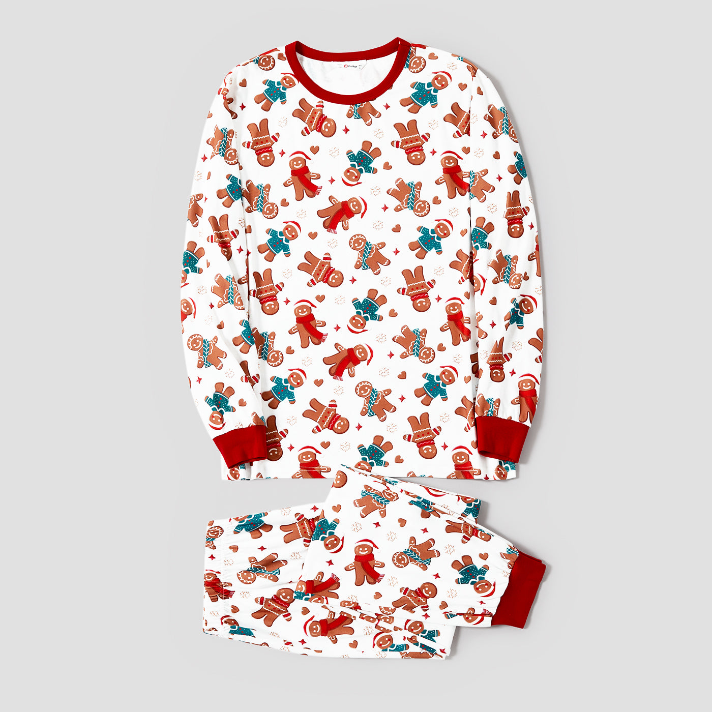 Christmas Cartoon Gingerbread Man Allover Pajamas