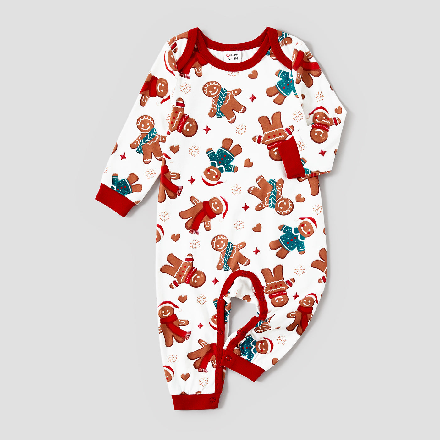 Christmas Cartoon Gingerbread Man Allover Pajamas