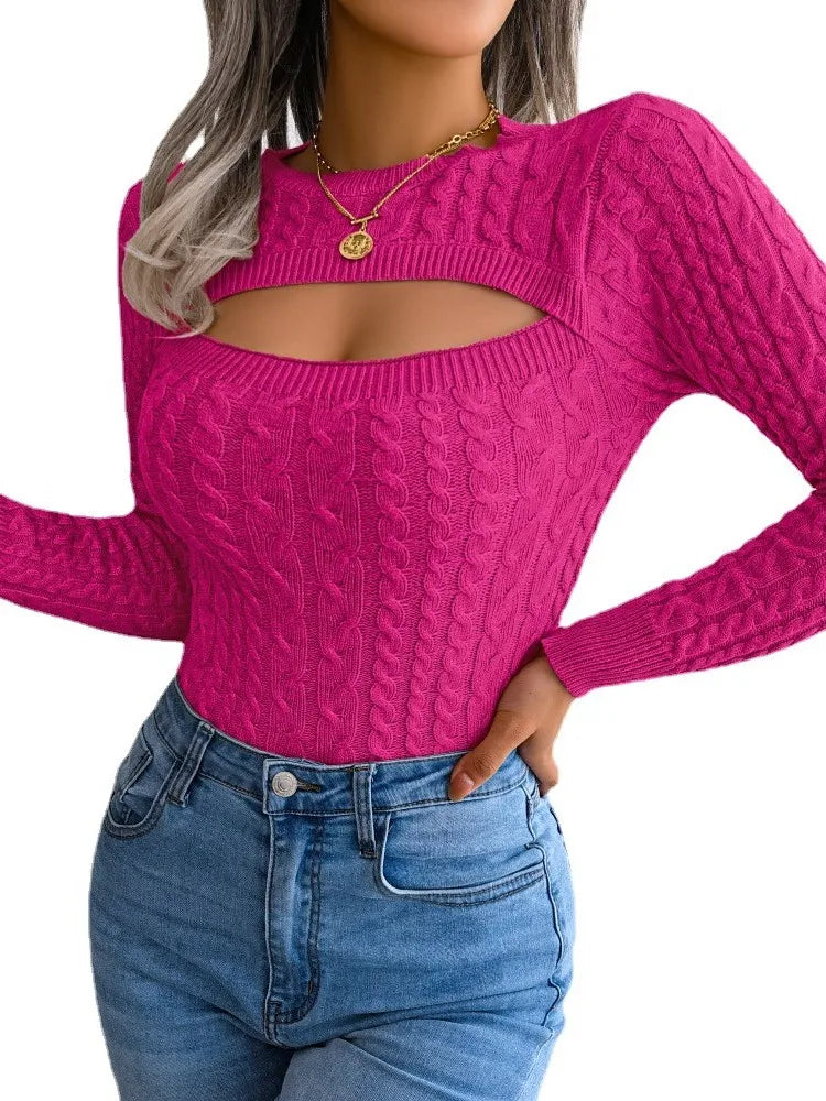 Women's Sexy Hollow Long Sleeve Sweater