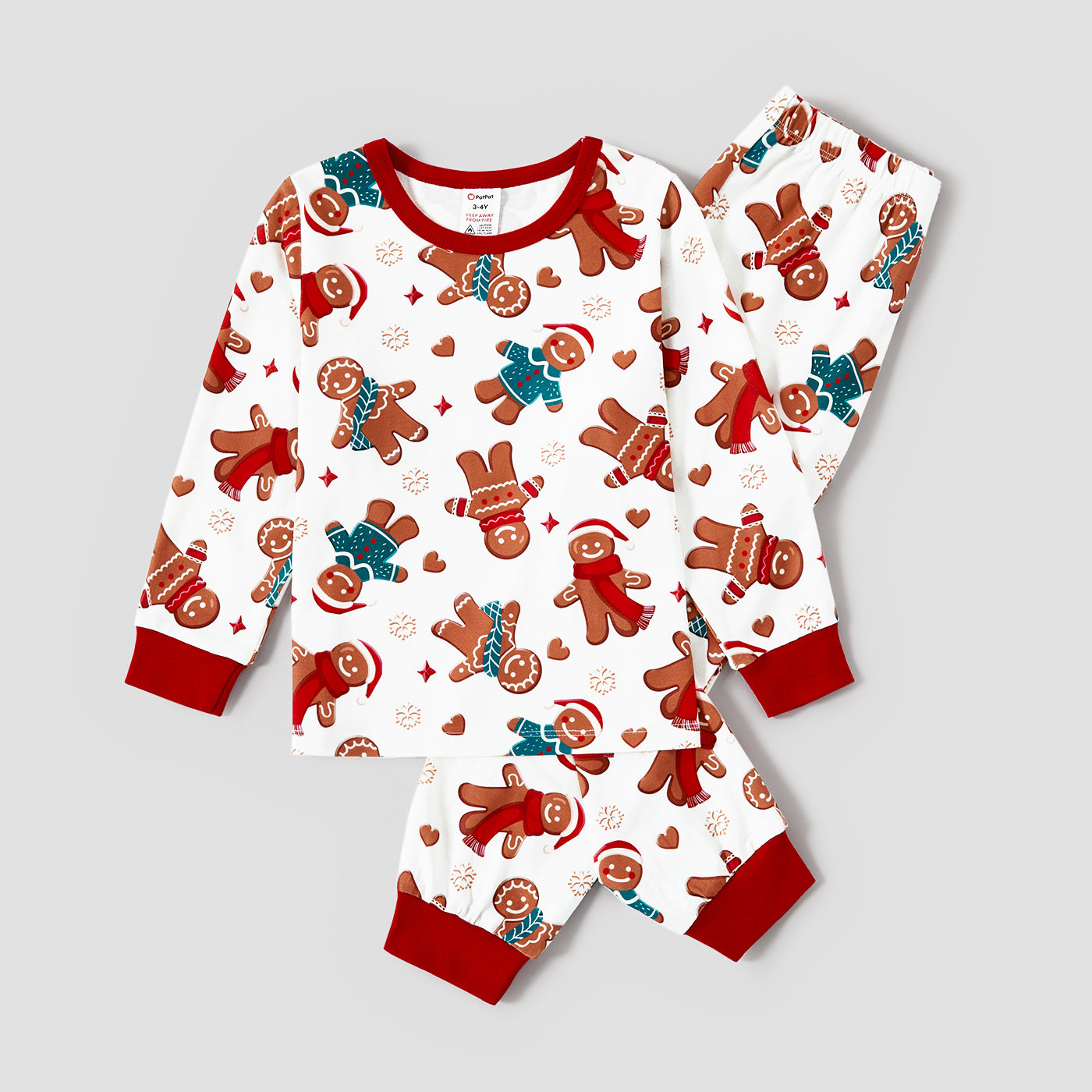 Christmas Cartoon Gingerbread Man Allover Pajamas