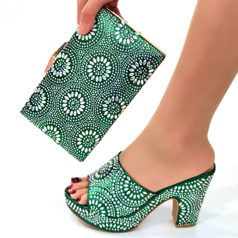 2022 High Quality Pu Leather Italian Special Arrivals Shoes And Bag Set Nigerian Women Matching Shoes And Bag Set for Party