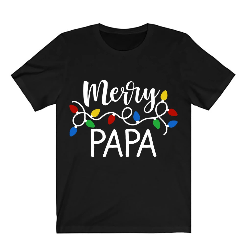 Merry Christmas Family Matching Clothes Party Outfits Tops Baby Jumpsuit Xmas Dad Mom Daughter Son Look T-shirt Holiday T Shirt