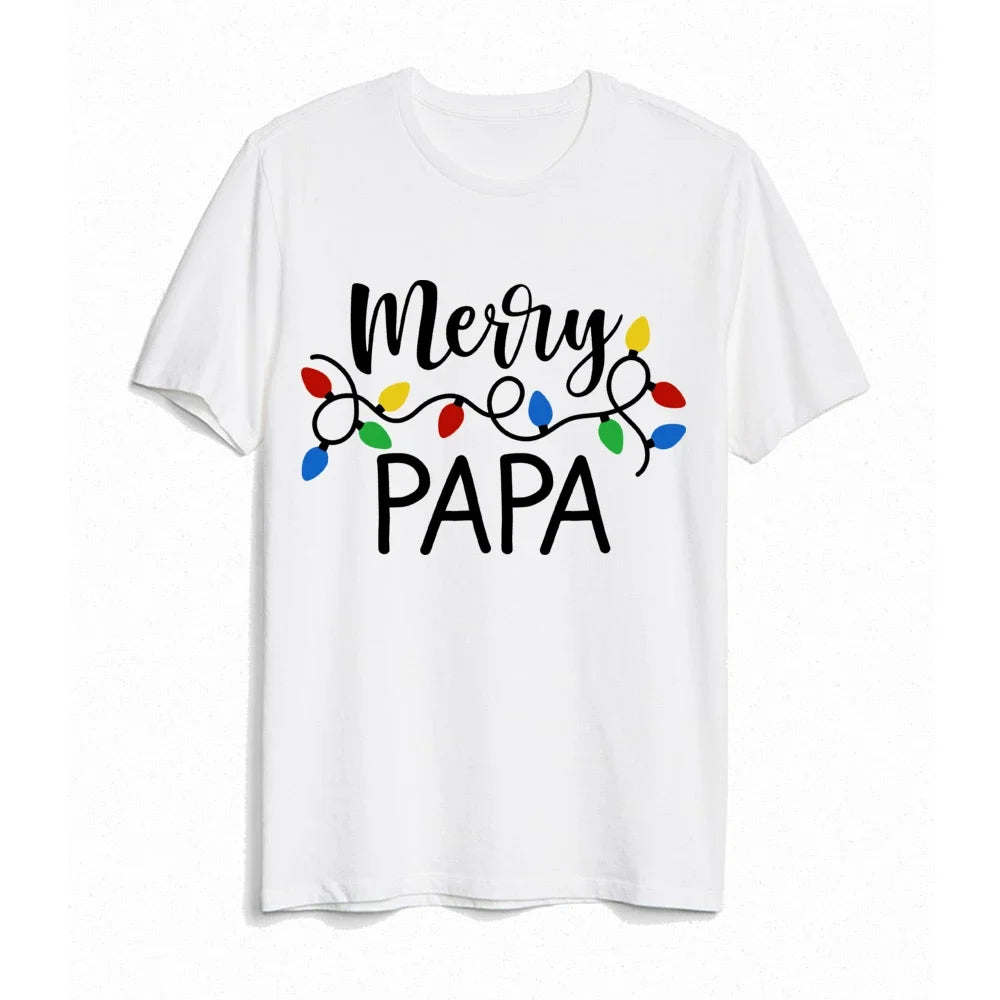 Merry Christmas Family Matching Clothes Party Outfits Tops Baby Jumpsuit Xmas Dad Mom Daughter Son Look T-shirt Holiday T Shirt