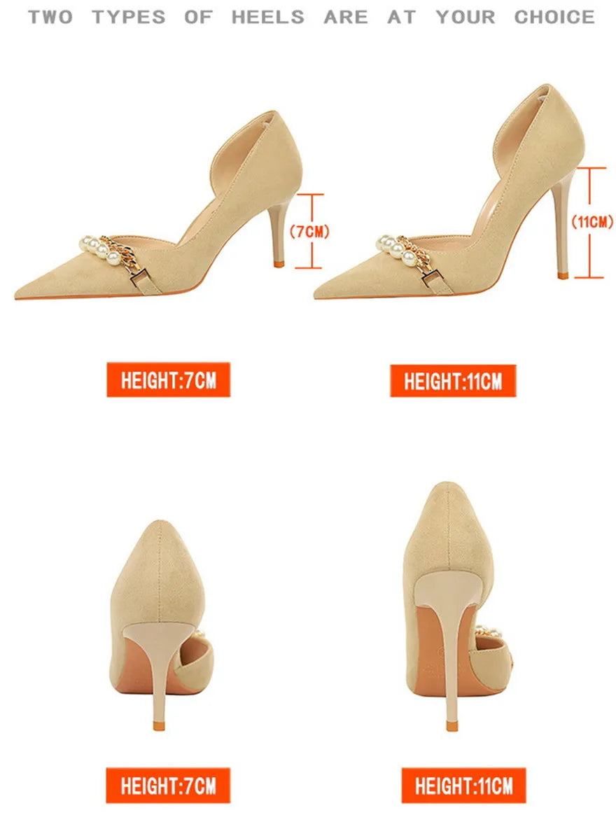 New Fashion Pearl Chain Office Women Pumps