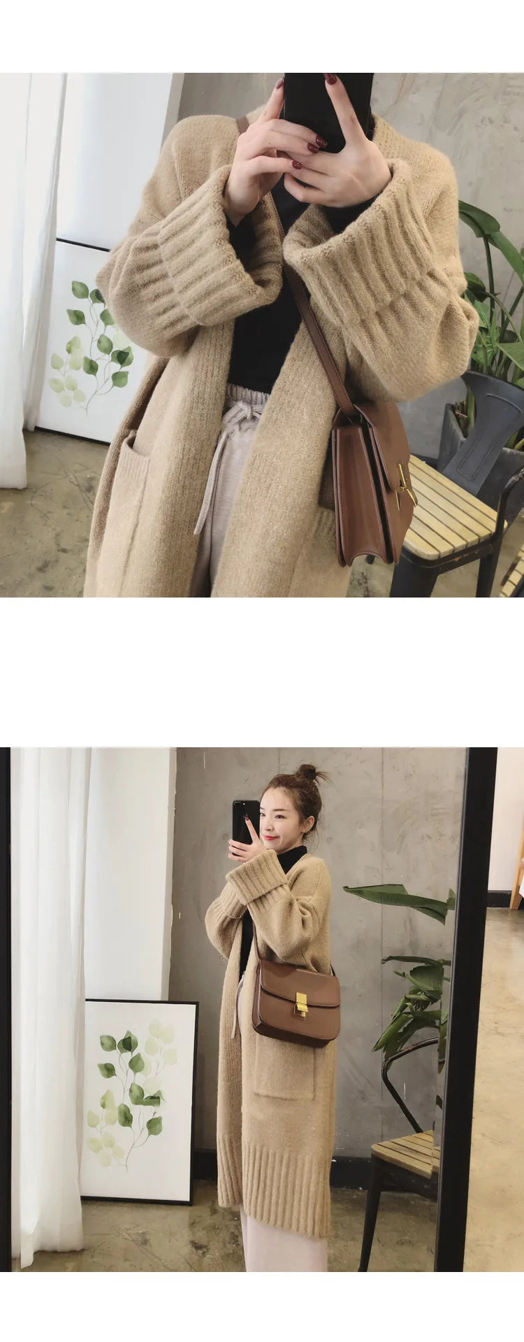 "Women’s Knitted Cardigan - Vintage Long Sweater Coat"