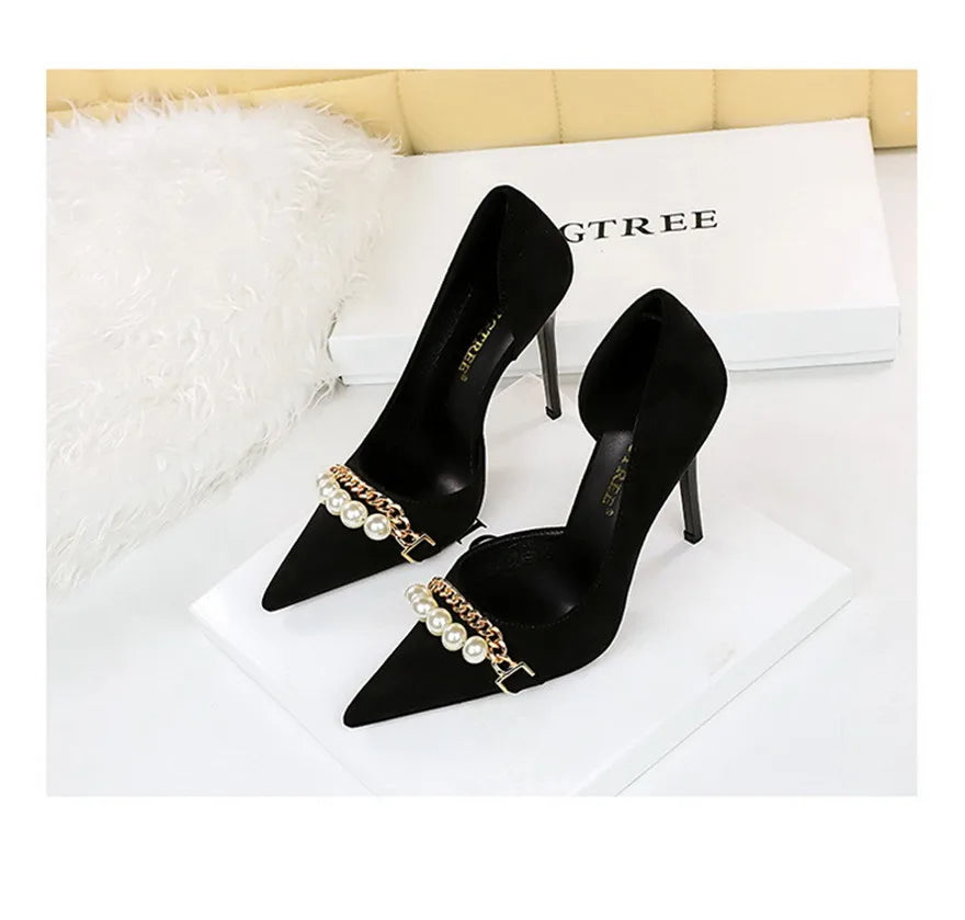 New Fashion Pearl Chain Office Women Pumps