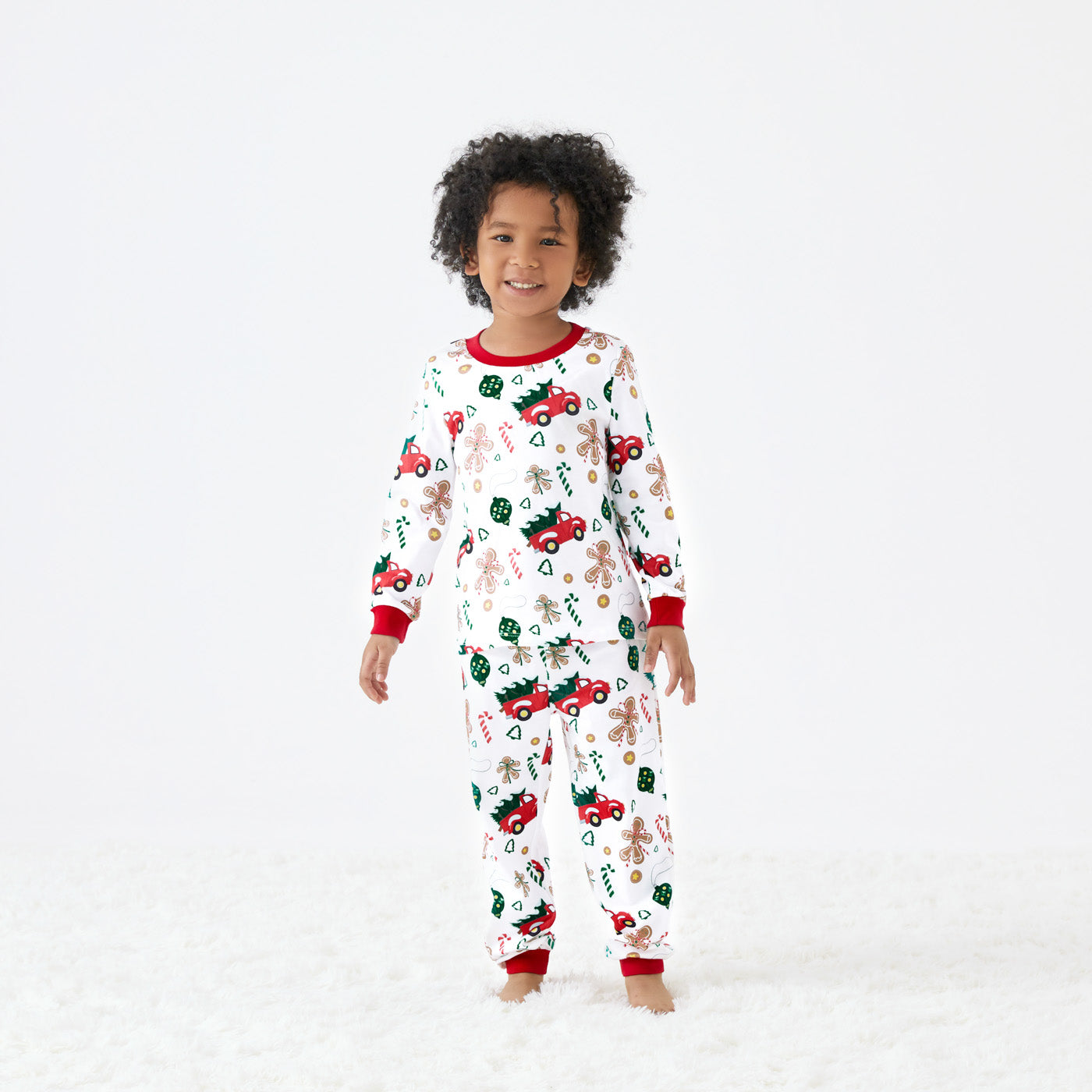 Christmas Family Matching Allover Red Truck Pajamas Sets