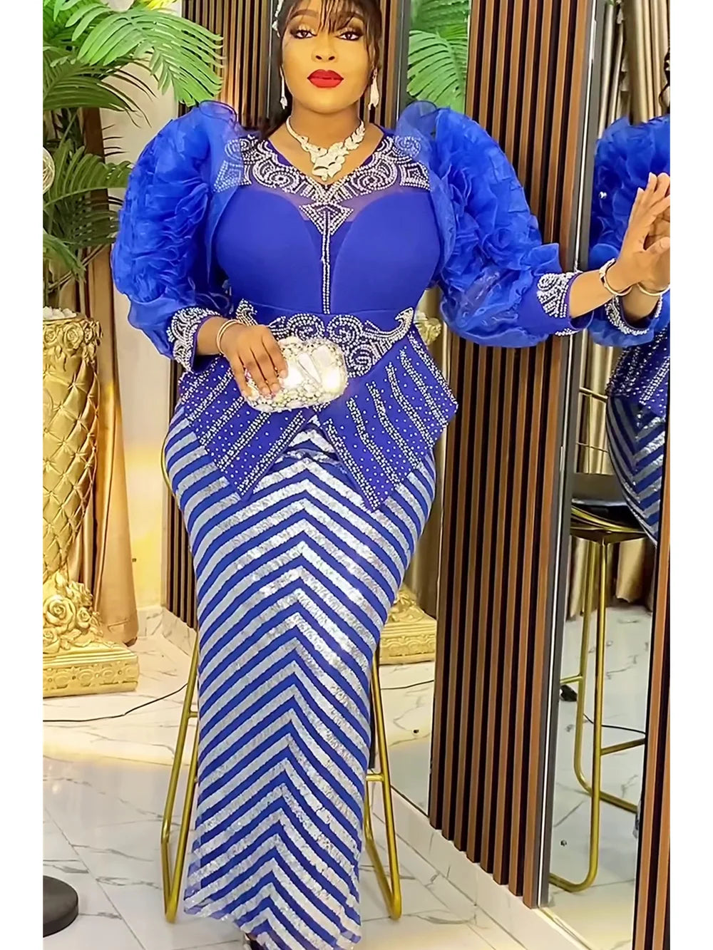 Plus Size African Luxury Evening Gowns