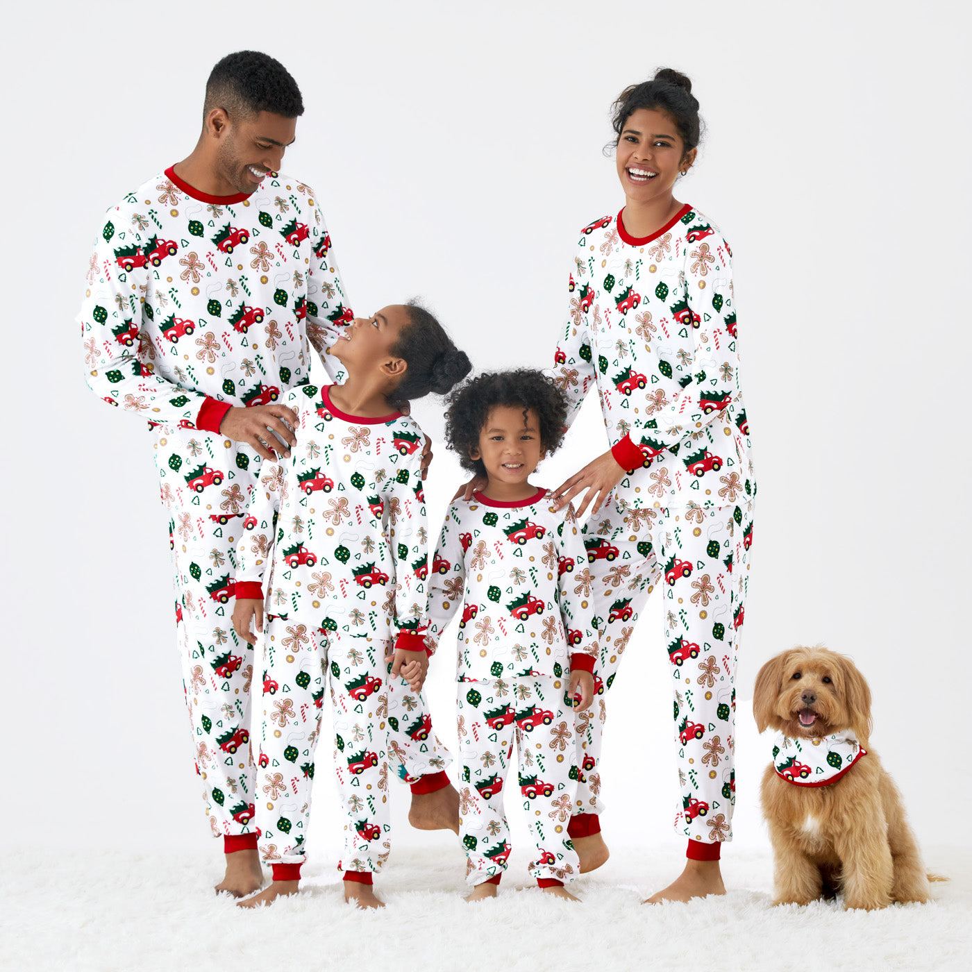 Christmas Family Matching Allover Red Truck Pajamas Sets