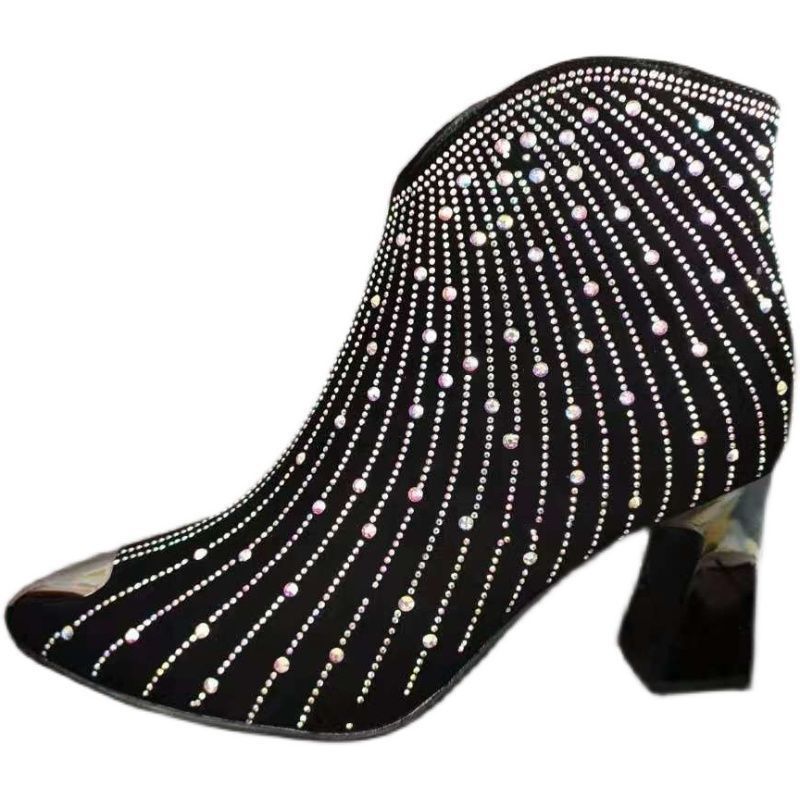 Women Autumn/Winter Fashion Rhinestone Ankle Boots