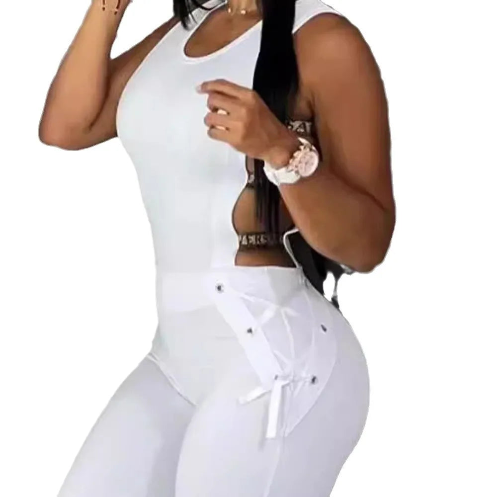 Women's One-Piece Jumpsuit with Off-Waist Slim Fit Design