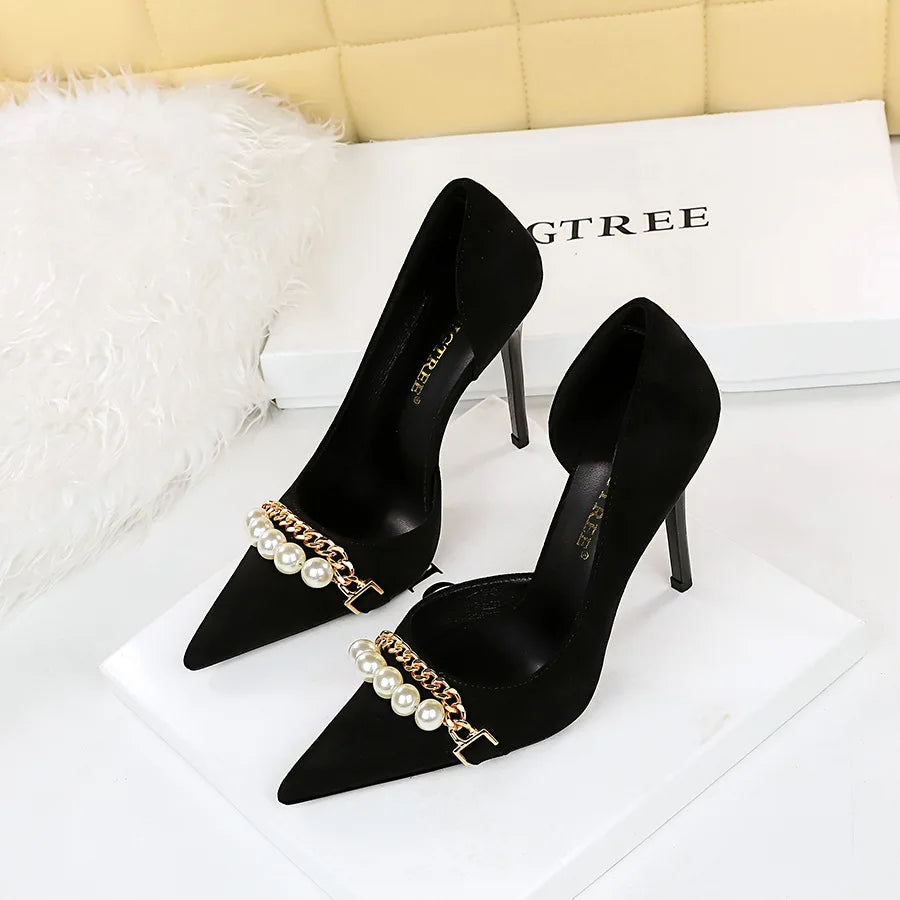 New Fashion Pearl Chain Office Women Pumps