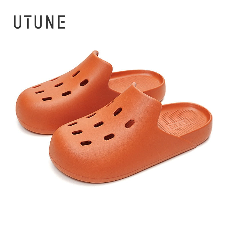 UTUNE Mules Shoes Slippers Indoor Sandals Slides EVA Soft Non-slip Cozy Cloud Feeling