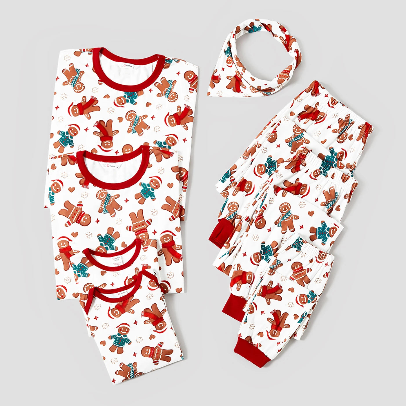 Christmas Cartoon Gingerbread Man Allover Pajamas