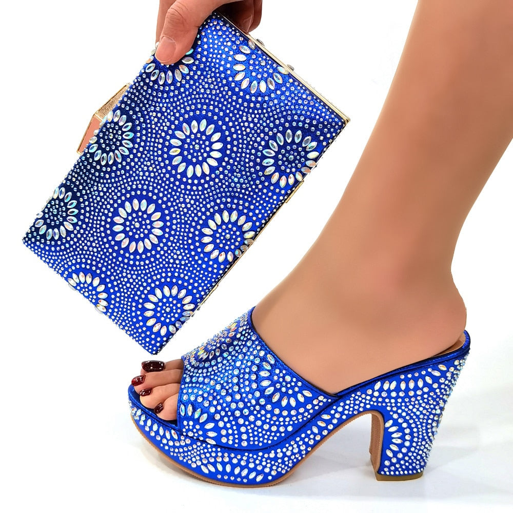 2022 High Quality Pu Leather Italian Special Arrivals Shoes And Bag Set Nigerian Women Matching Shoes And Bag Set for Party