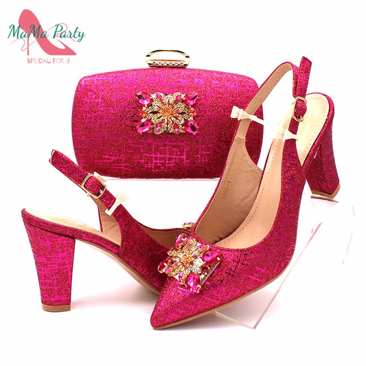 Fashionable African Shoes and Bag Set