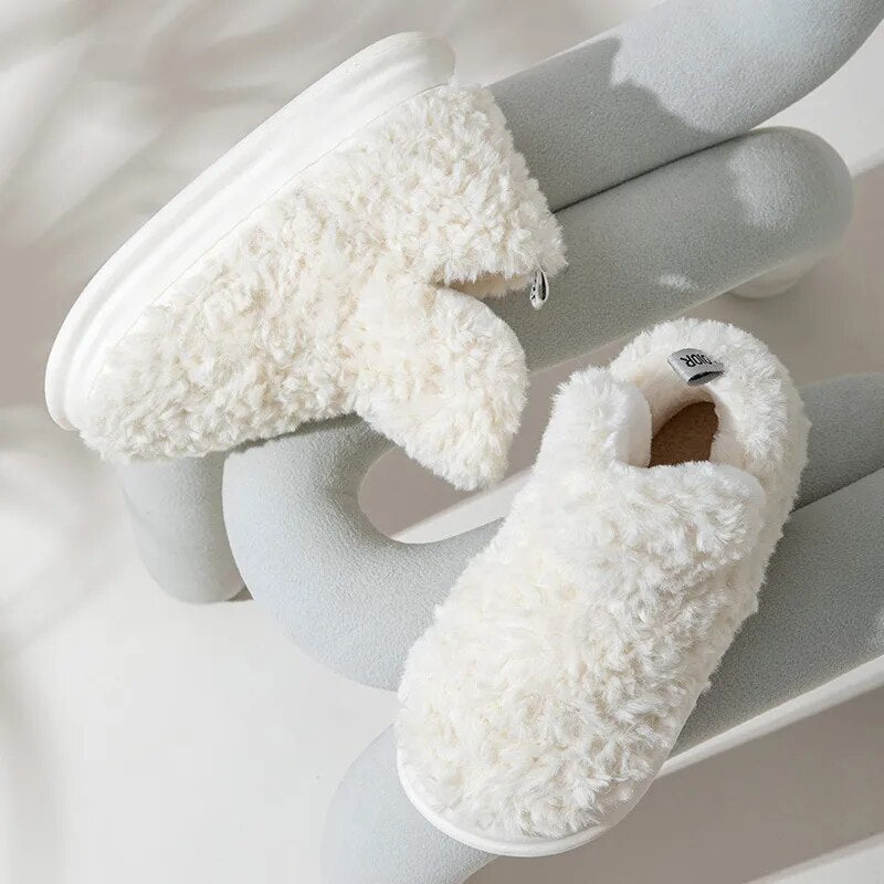 Women Warm Fur Slippers Snow Boots Fluffy Footwear