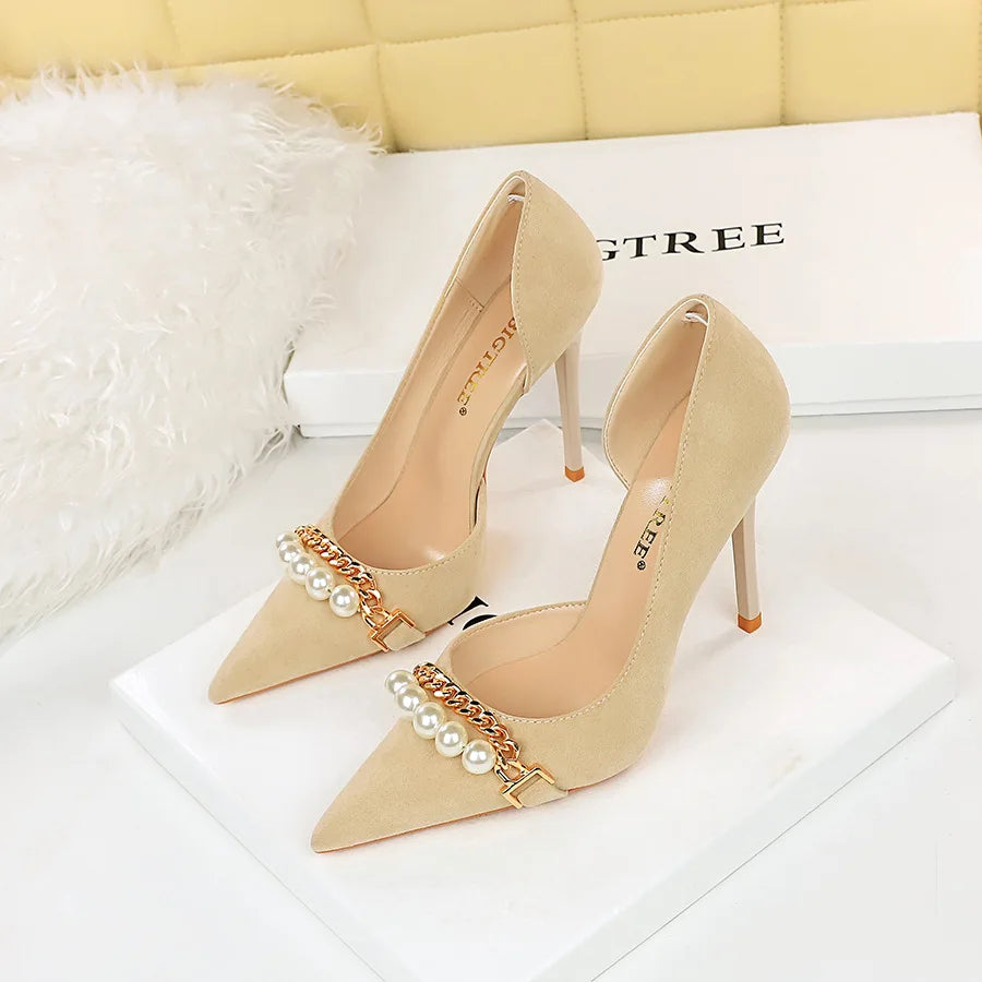 New Fashion Pearl Chain Office Women Pumps