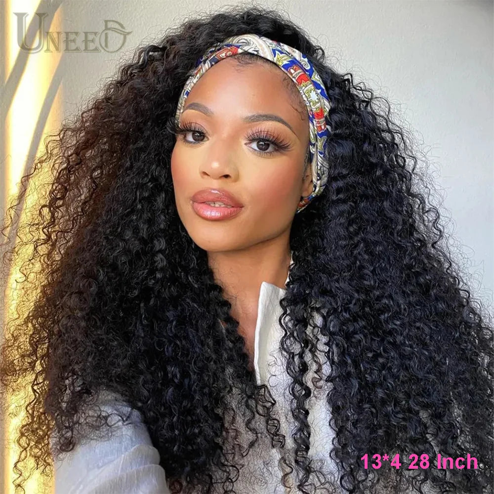 "Mongolian Kinky Curly 13x4 Lace Front Wig 180 Density"