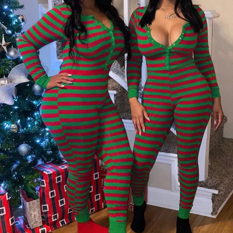 Sexy Christmas Pajamas Romper Women Sleepwear