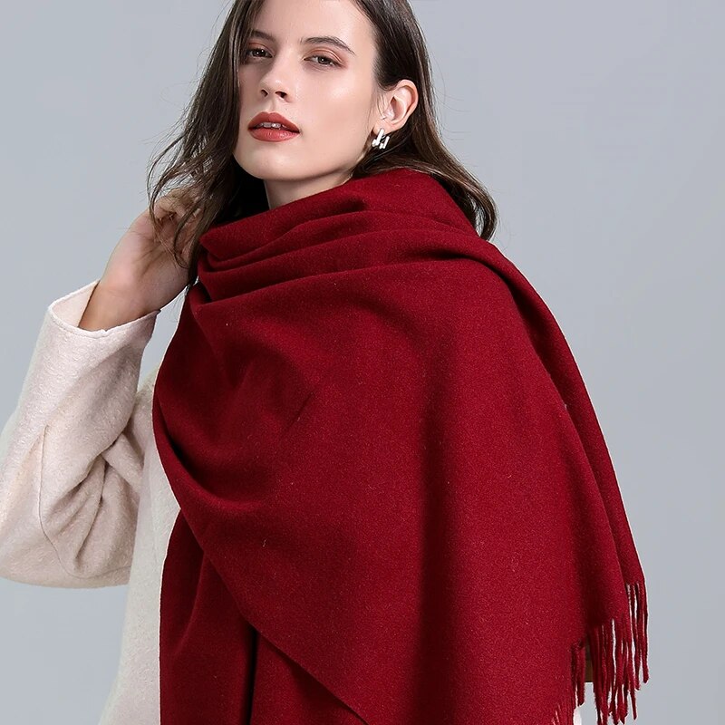 Winter Cashmere Scarf Tassel Lady Blanket