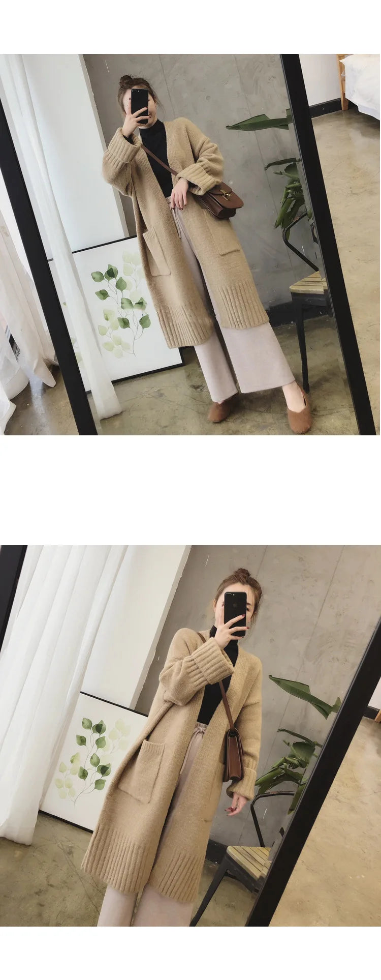 "Women’s Knitted Cardigan - Vintage Long Sweater Coat"