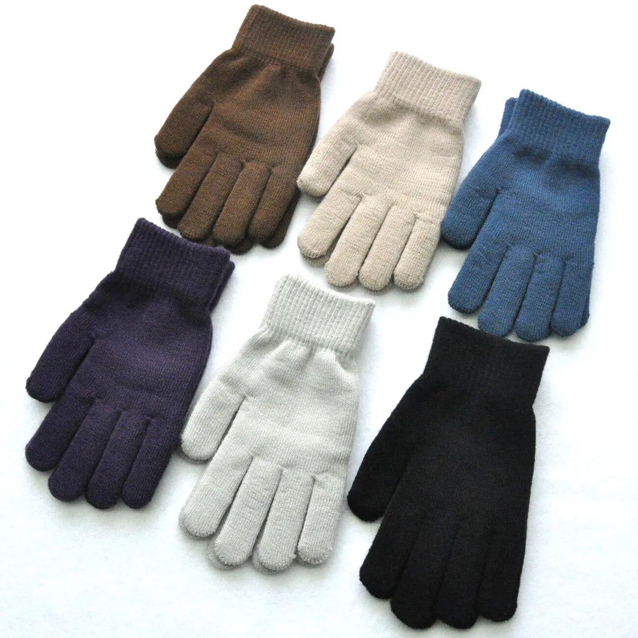 Winter Knitted Plush Gloves Full Finger Mittens Cycling Gloves