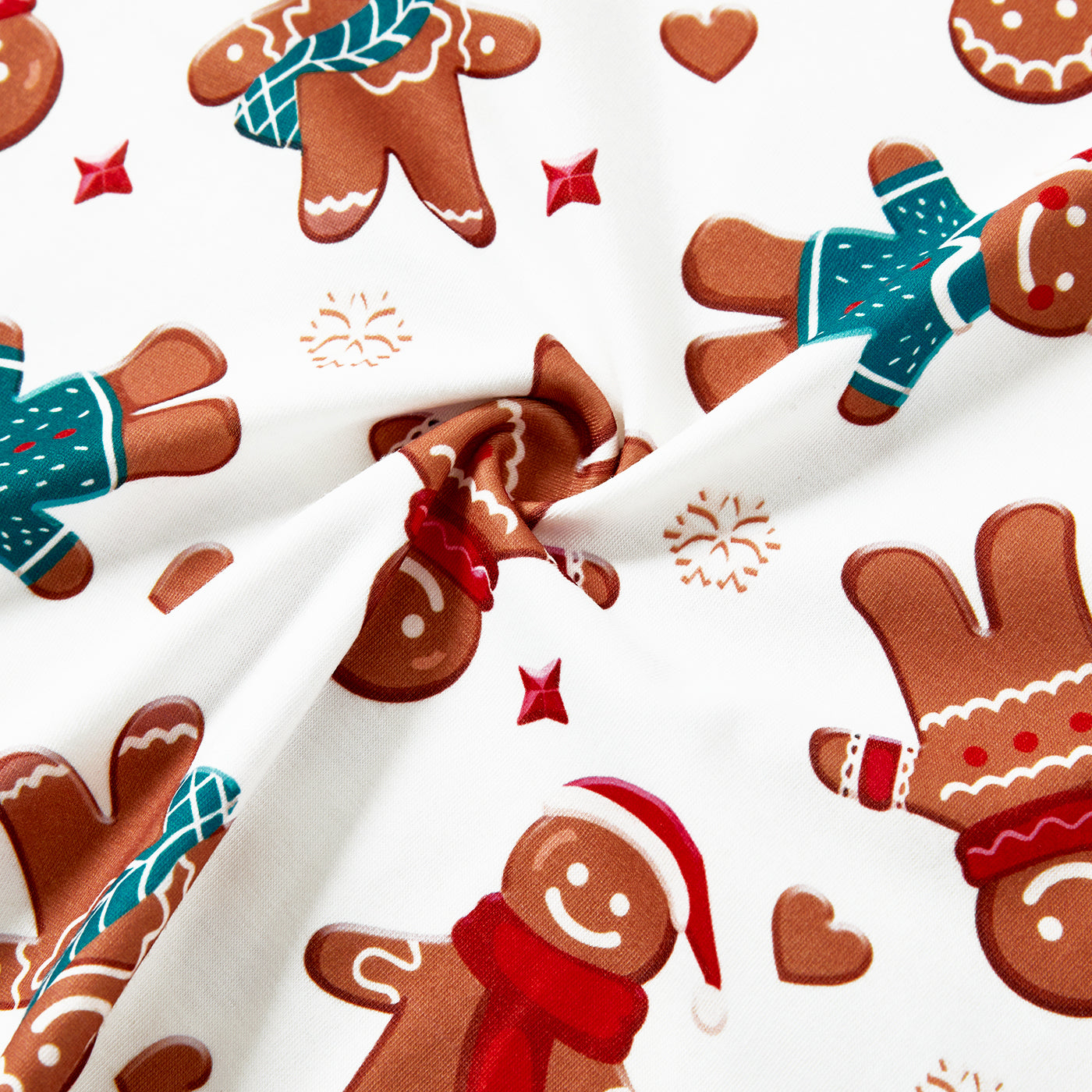 Christmas Cartoon Gingerbread Man Allover Pajamas