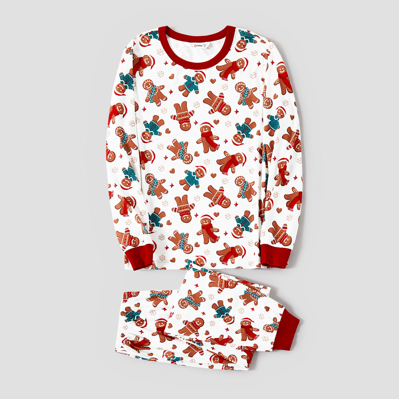 Christmas Cartoon Gingerbread Man Allover Pajamas