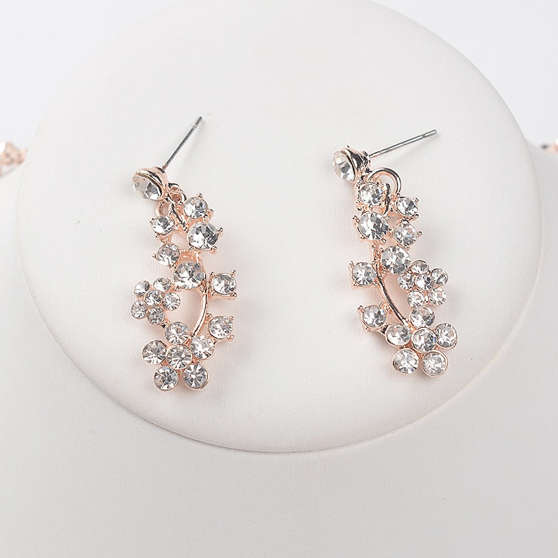 CC Necklace and Stud Earring Bridal Jewelry