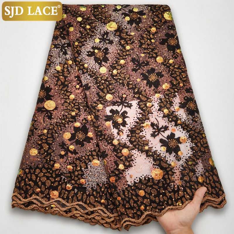 African Lace Fabric Bridal High-Quality Sequins Women Dresses