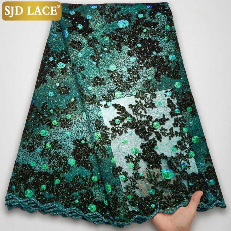 African Lace Fabric Bridal High-Quality Sequins Women Dresses