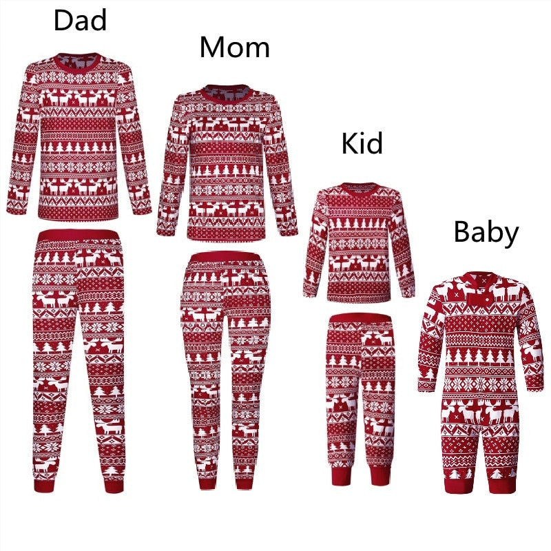 Mom Daddy Baby Girl Boy Family Christmas Pajamas Set