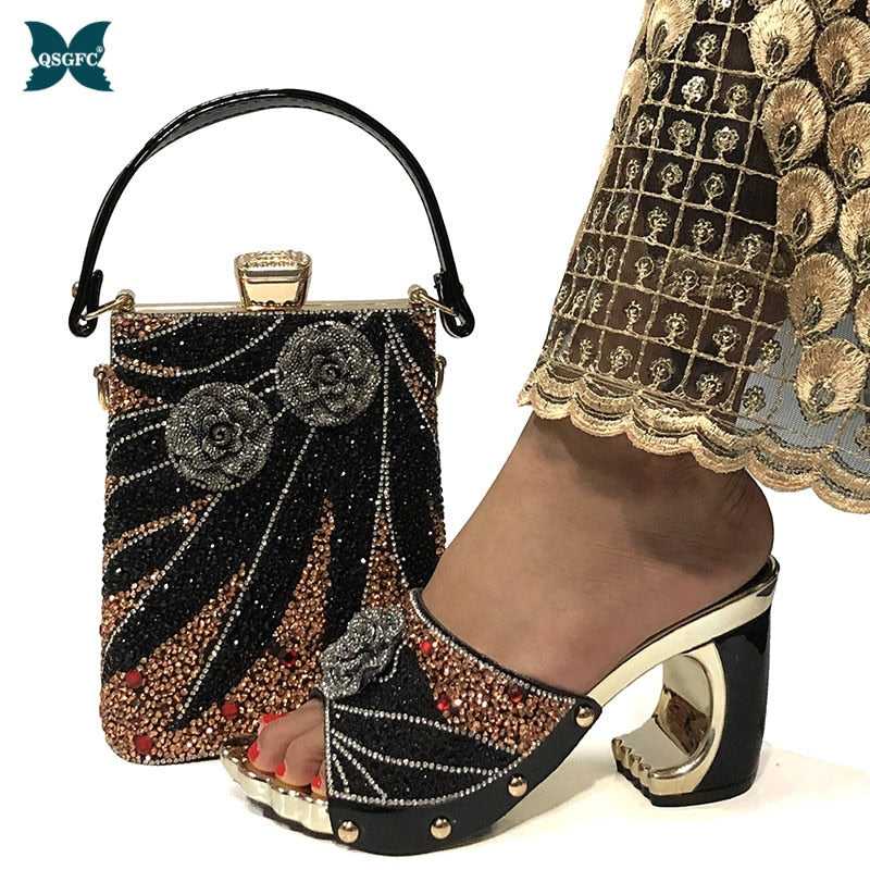 Fashionable Italian Silver Color Shoes and Bag Sets