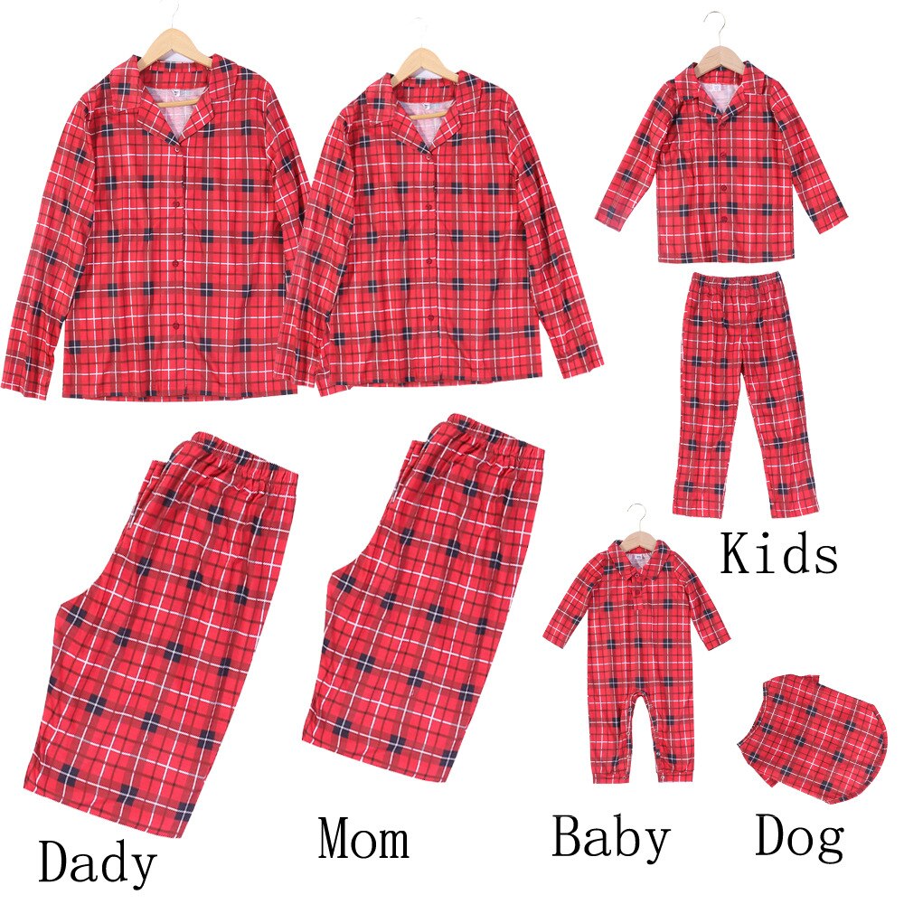 Christmas Pajamas Set Family Matching Plaid Outfits