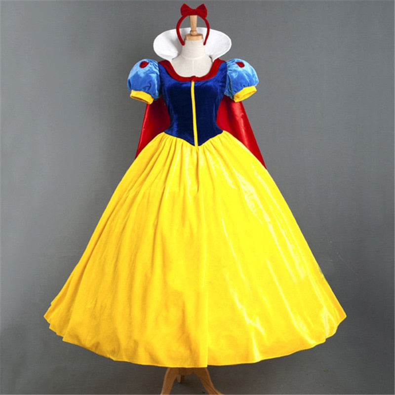 Adult Cosplay Dress Snow White Girl Princess  Halloween Party Costume