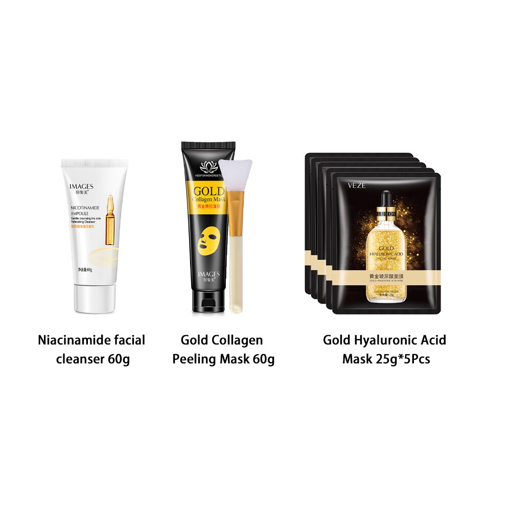 Skincare Set Niacinamide Cleanser 24K Gold