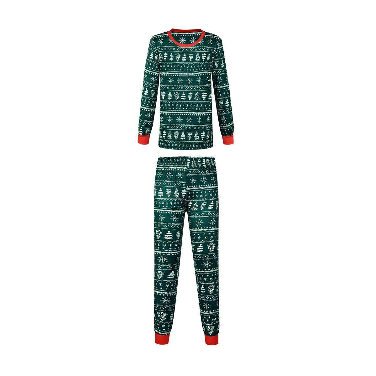 Christmas Mom Daughter Dad Son Matching Outfit Santa Tree Print Pajamas Set