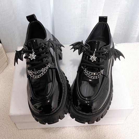 Women Metal Chain Platform Lolita Gothic Shoes