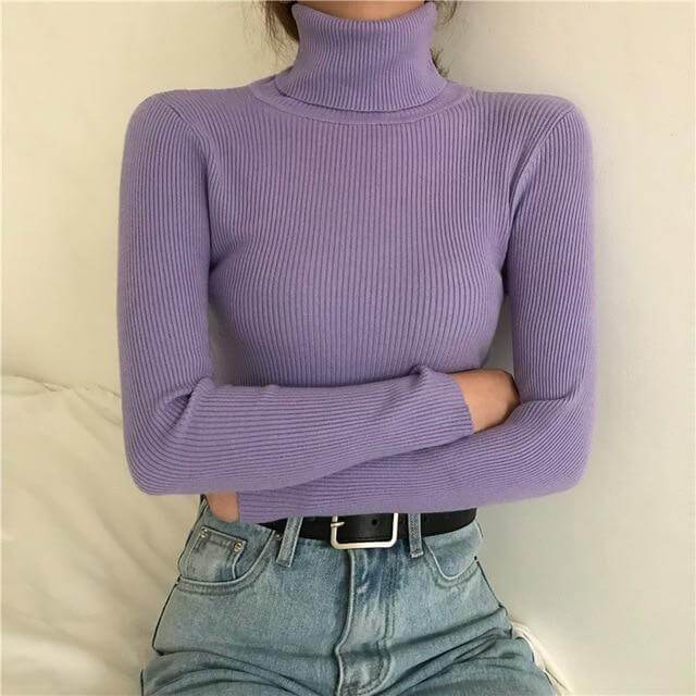 Autumn Winter Knitted Sweater Pullovers Turtleneck Sweater