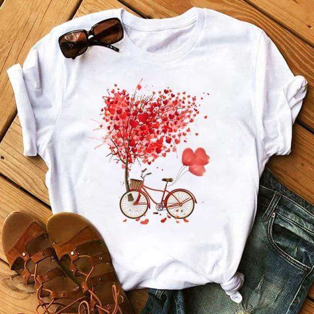 Bicycle Vogue T Shirt Women Summer Casual T Shirts