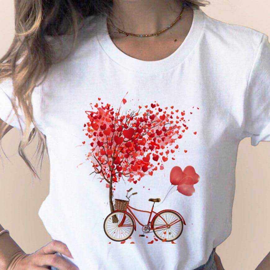 Bicycle Vogue T Shirt Women Summer Casual T Shirts