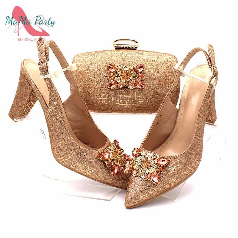 Fashionable African Shoes and Bag Set