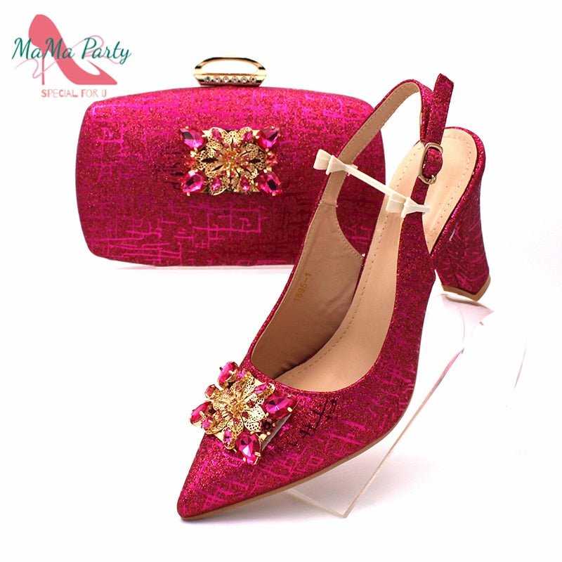 Fashionable African Shoes and Bag Set