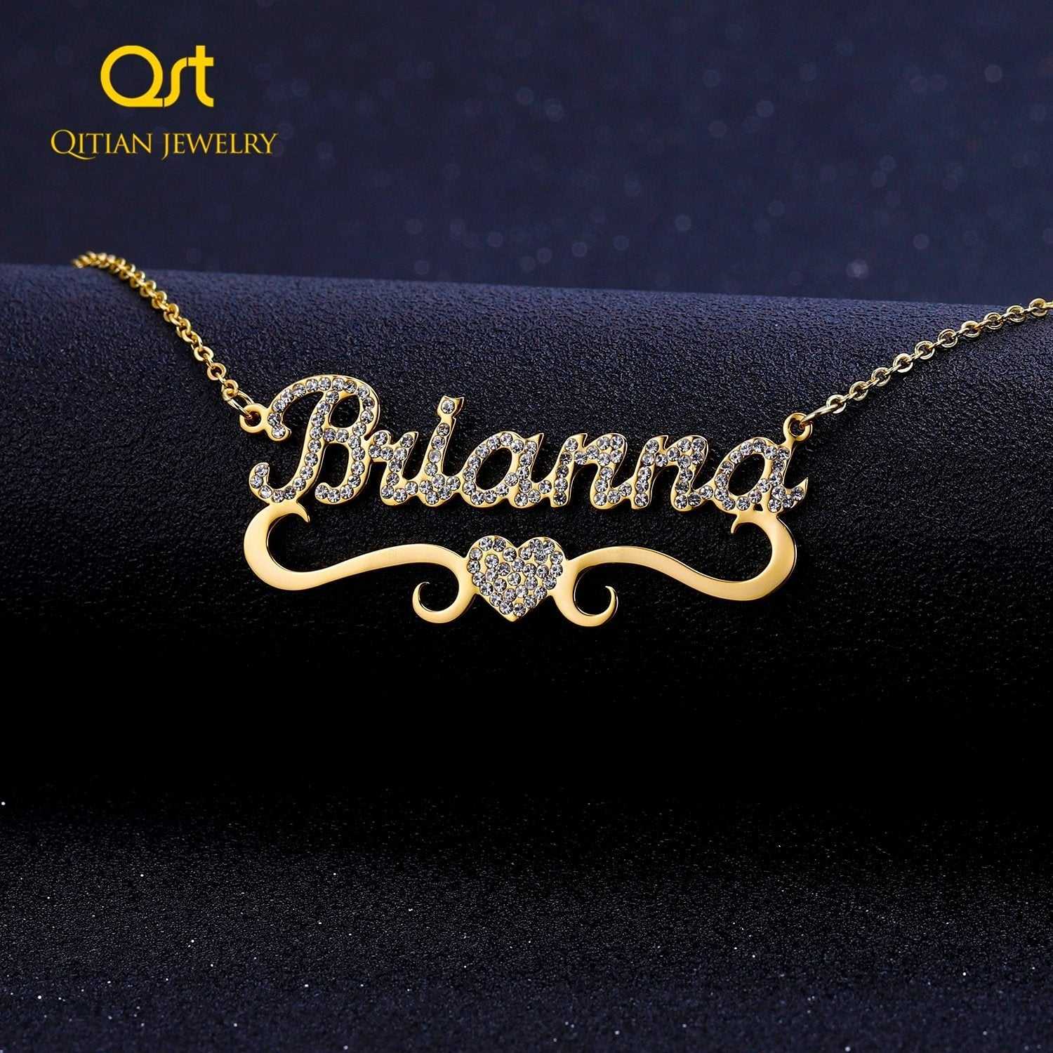 Heart With Personalized Name Necklace For Women Pendant ICED OUT NECKLACE