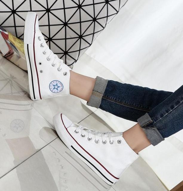 High Quality Classic Women High Top Canvas Shoes 2021