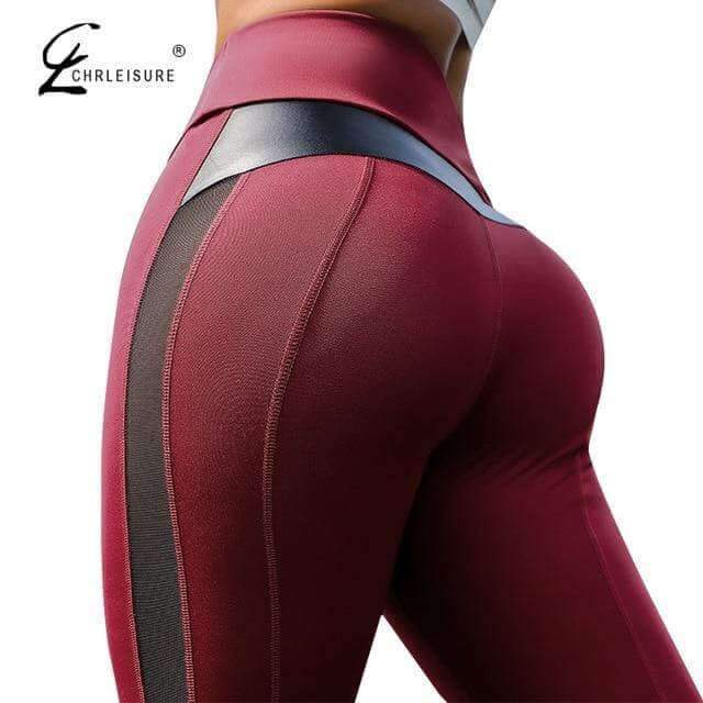 High Waist Fitness PU Leather Leggings Women for Workout
